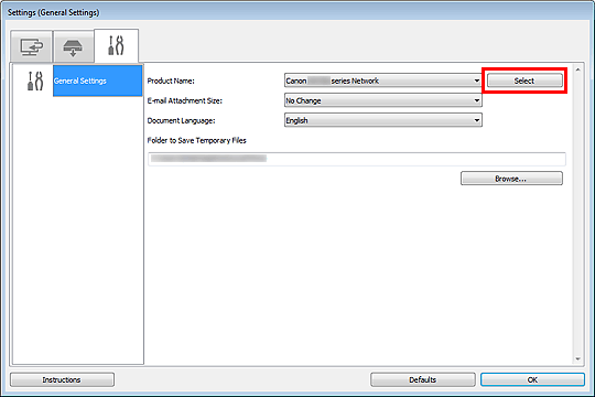 Canon : PIXMA Manuals : MX920 series : Network Scan Settings